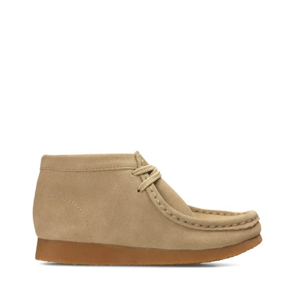 Clarks Girls Wallabee Boot Casual Shoes Sand Suede | CA-4697312